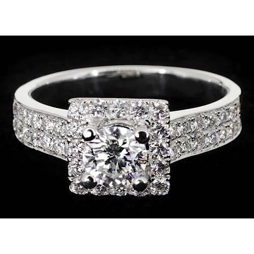 Bague De Fiançaille Pavée à 3 Carats De Réel Diamants Ronds 14K D'Or Rose Et Blanc