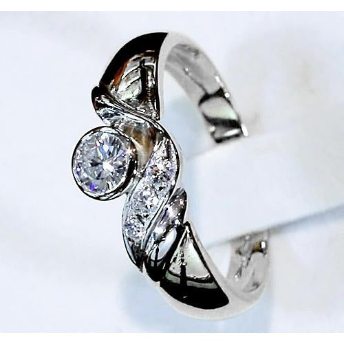 Bague De Fiançaille à 1,15 Carats De Réel Diamants Ronds Bijoux Pour Femme