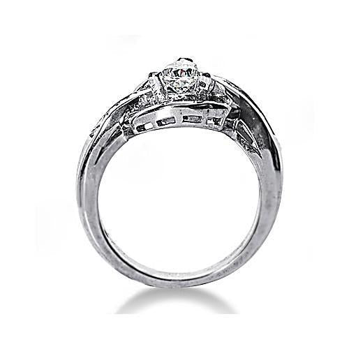 Bague De Fiançaille à 3,50 Ct De Réel Diamants Poires 14K D'Or Blanc