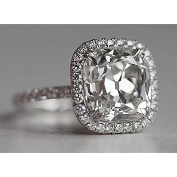 Bague De Fiançailles Avec Halo De Réel Diamants Ancien Mineur Coussin 1.50 Ct En Or Blanc 14K