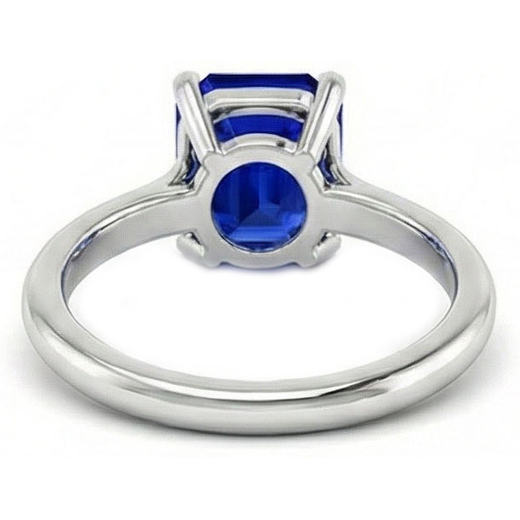 Bague De Fiançailles Avec Saphir Bleu Profond De 5 Carats