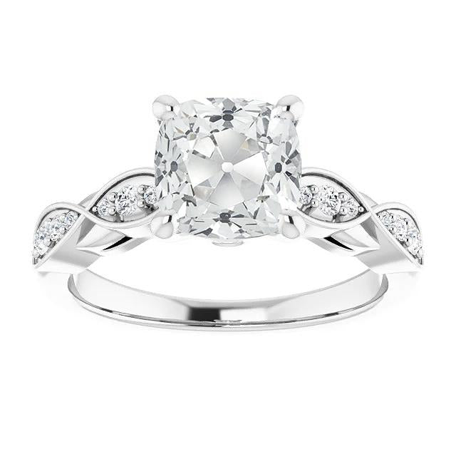 Bague De Fiançailles Coussin Véritable Diamant Taille Ancienne Style Infini 6.50 Carats