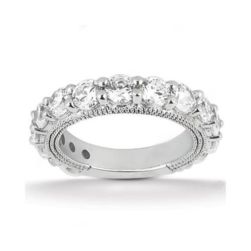 Bague De Fiançailles De Style Antique Avec Réel Diamants Sertie De 6.75 Carats En Or Blanc 14K