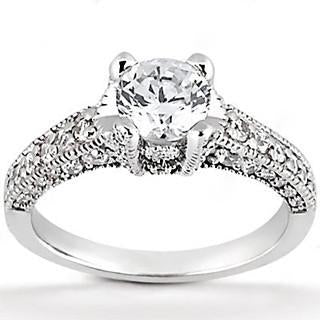 Bague De Fiançailles En Or Avec Réel Diamant Solitaire De 1.71 Ct Et Accents