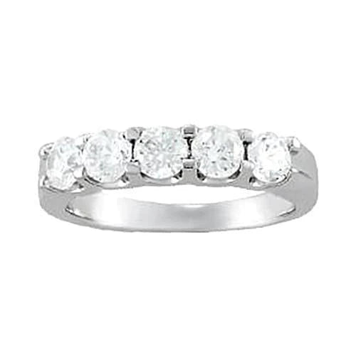 Bague De Fiançailles En Or Blanc 14 Carats De 1.25 Carat Avec Naturel Diamants Sertis Griffes