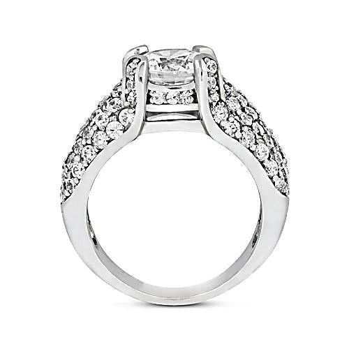 Bague De Fiançailles En Or Blanc 14K Avec Naturel Diamants De 4 Carats