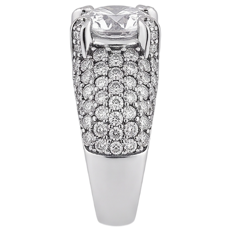 Bague De Fiançailles En Or Blanc 14K Avec Naturel Diamants Naturels Extraits des Mines ( et non cultivés en laboratoire ) De 4 Carats