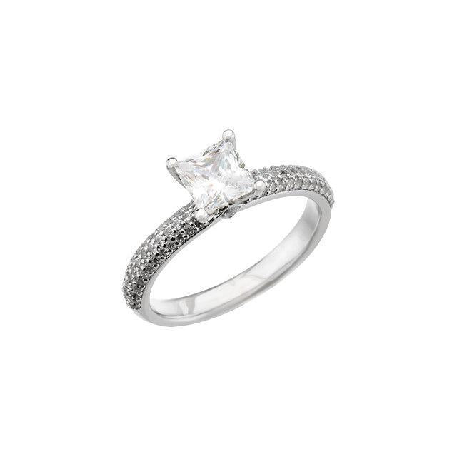 Bague De Fiançailles En Or Blanc 1.75 Carats Avec Réel Diamants