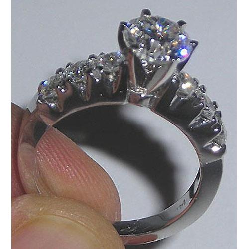 Bague De Fiançailles En Or Blanc Avec Réel Diamants 2.22 Ct