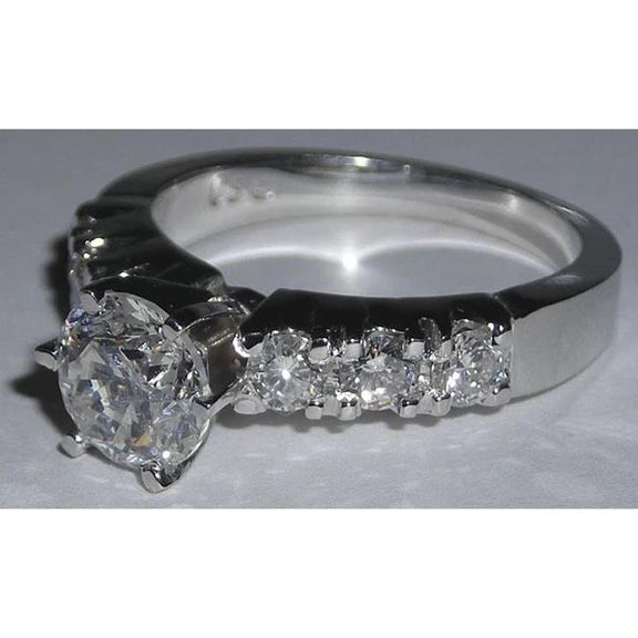 Bague De Fiançailles En Or Blanc Avec Réel Diamants 2.22 Ct
