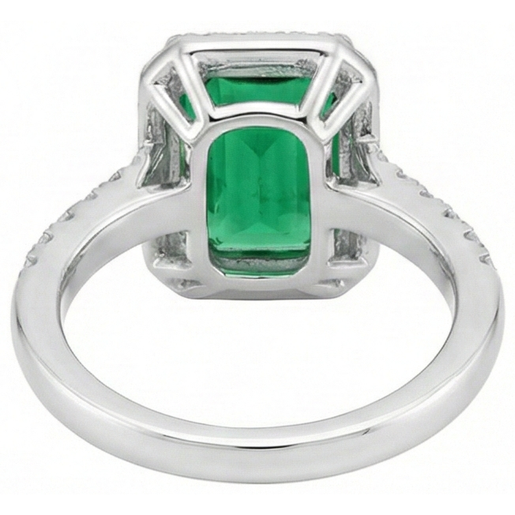 Bague De Fiançailles En Pierres Précieuses Emeraude Vert