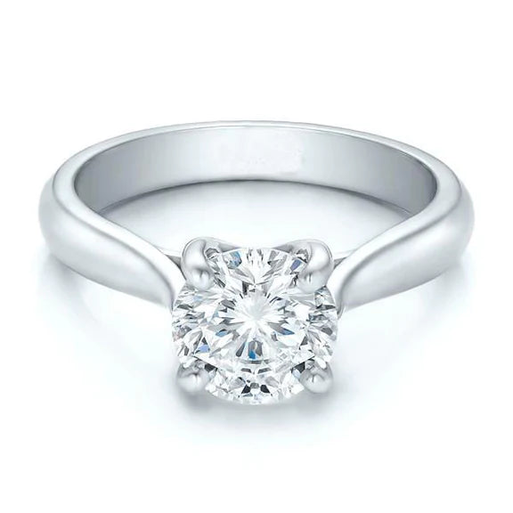 Bague De Fiançailles En Réel Diamant Coupe Ronde Magnifique De 2 Carats