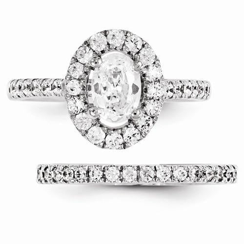 Bague De Fiançailles En Réel Diamant De 1.80 Ct En Or Blanc 14K