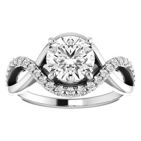 Bague De Fiançailles En Réel Diamant De 3.90 Carats. Bijoux A Tige Torsadée
