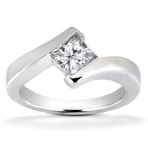 Bague De Fiançailles En Réel Diamants Sertis Clos Taille Princesse De 1.50 Ct