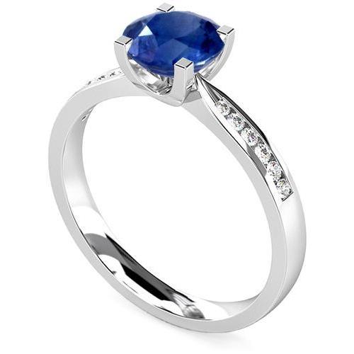Bague De Fiançailles En Saphir Véritable De 2 Carats