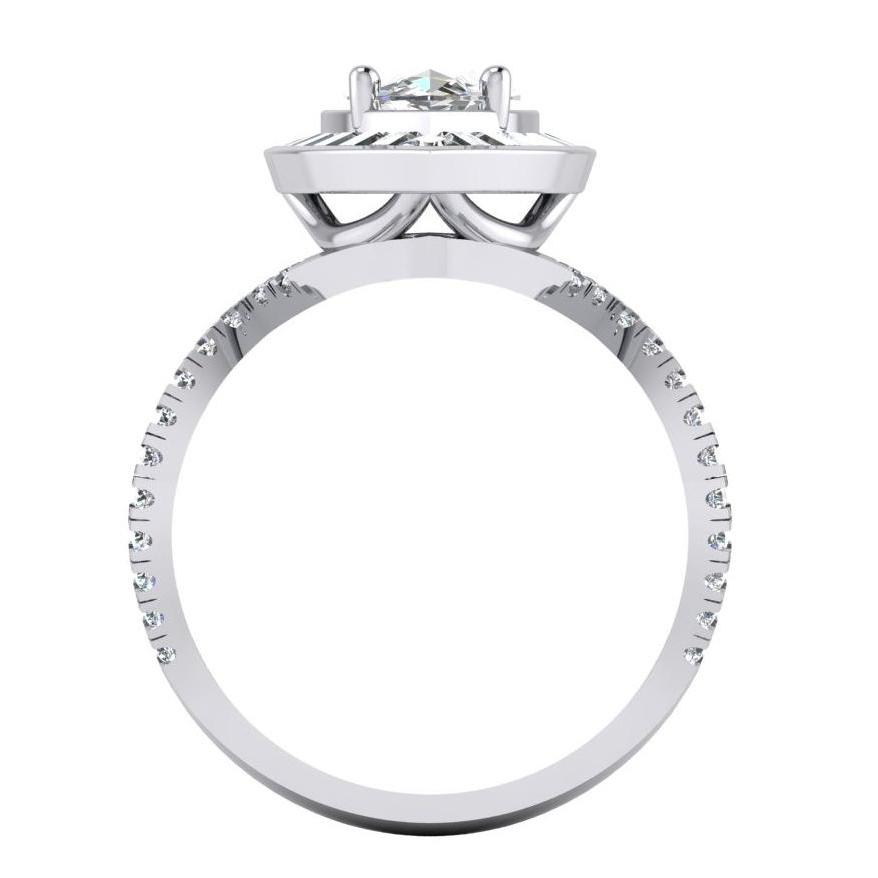 Bague De Fiançailles En Véritable Diamants Marquise Halo 5.50 Carats Bijoux Pour Femmes