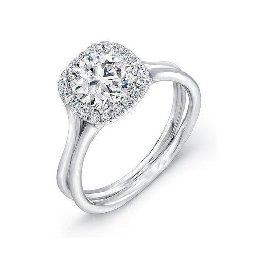 Bague De Fiançailles Halo 1.72 Carats Véritable Diamant Rond