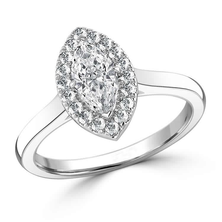 Bague De Fiançailles Halo De Naturel Diamants Accentués De 2.80 Carats