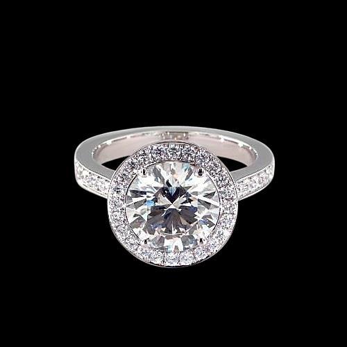 Bague De Fiançailles Halo De Réel Diamants 1.34 Carats
