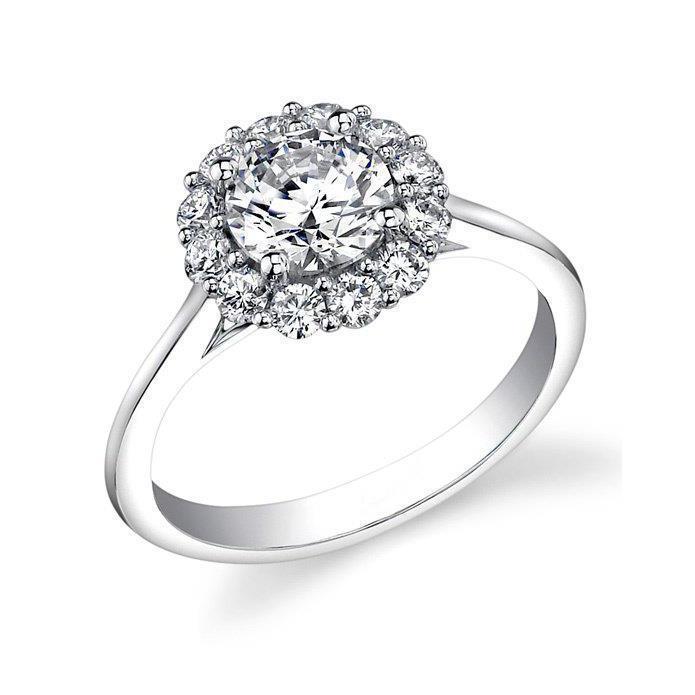 Bague De Fiançailles Halo De Réel Diamants 1.75 Carats. Or Blanc 14 Carats Neuf