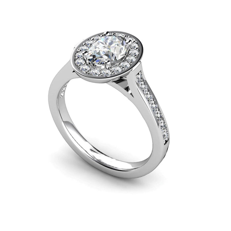 Bague De Fiançailles Halo De Véritable Diamants 1.75 Carats Or Blanc 14K