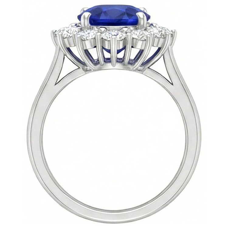 Bague De Fiançailles Halo Saphir