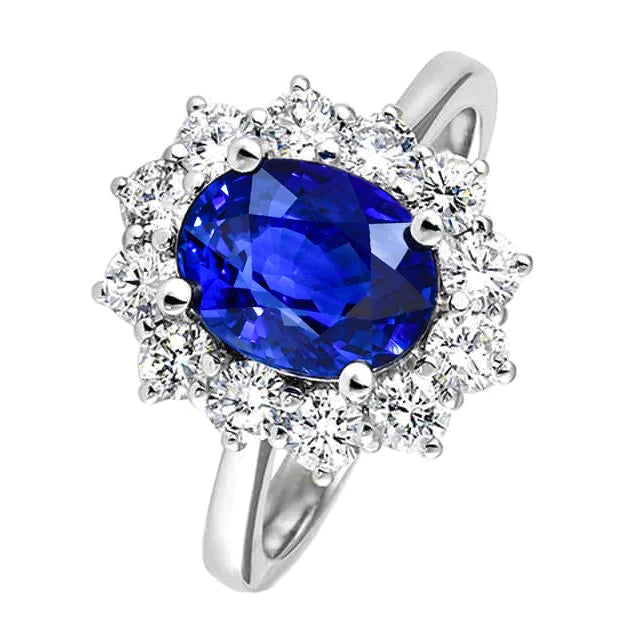 Bague De Fiançailles Halo Saphir