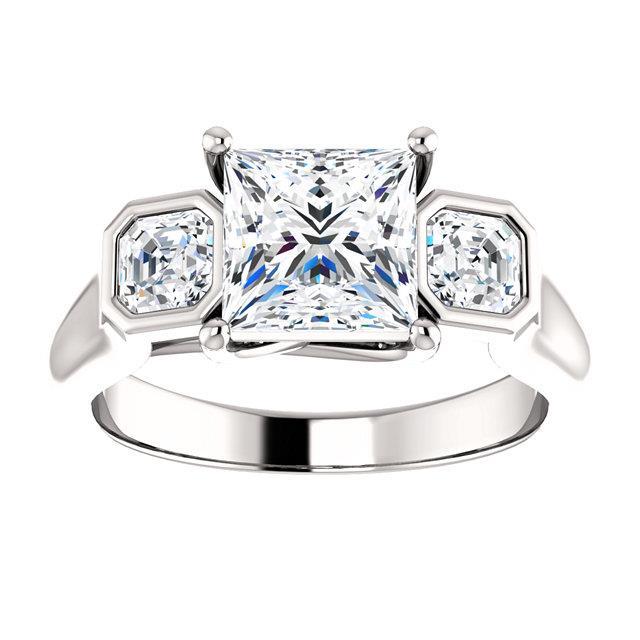 Bague De Fiançailles Naturel Diamant A Trois Pierres De 2.21 Carats