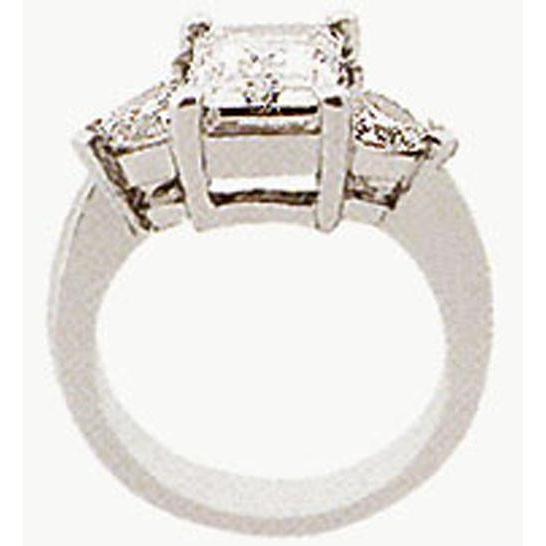 Bague De Fiançailles Naturel Diamant Emeraude 3 Carats Bijoux Trois Pierres