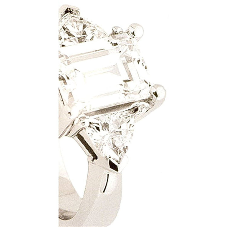 Bague De Fiançailles Naturel Diamant Emeraude 3 Carats Bijoux Trois Pierres