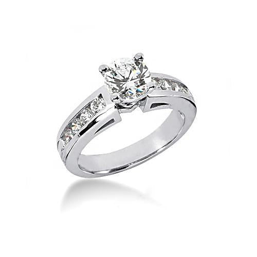 Bague De Fiançailles Naturel Diamant Rond 3 Carats
