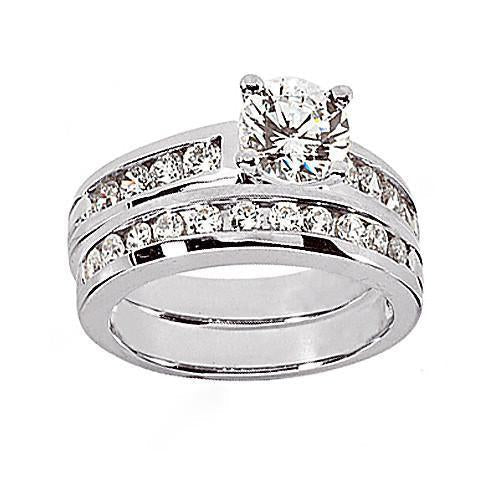 Bague De Fiançailles Naturel Diamant Rond 3 Carats