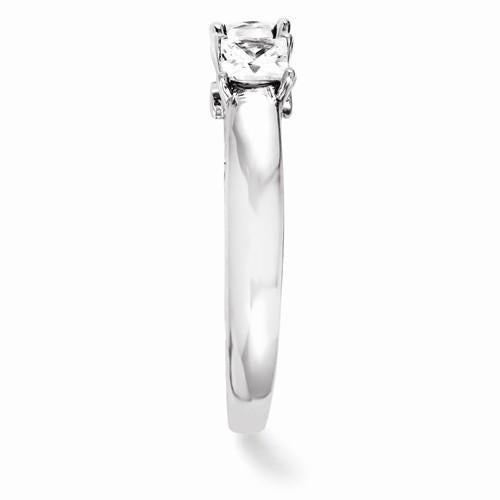 Bague De Fiançailles Naturel Diamant Trois Pierres 2 Carats Or Blanc 14 Carats