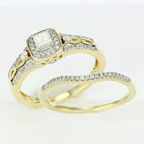 Bague De Fiançailles Nuptiale Naturel Diamant 2 Carats Or Jaune 14 Carats Bijoux Neuf