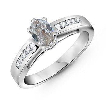 Bague De Fiançailles Ovale Vieux Mineur Véritable Diamant 1.50 Carats Bijoux Femme