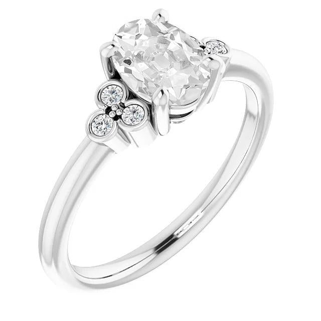 Bague De Fiançailles Ovale Vieux Mineur Véritable Diamant Sertie Bijoux 5 Carats