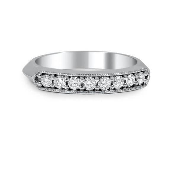 Bague De Fiançailles Pour Femme En Or Blanc 2.00 Ct Avec Réel Diamants Brillants Etincelants