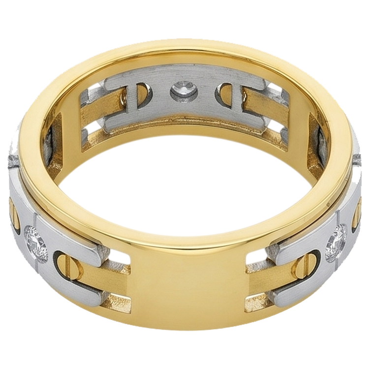 Bague De Fiançailles Pour Hommes En Réel Diamants Naturels Extraits des Mines ( et non cultivés en laboratoire ) Ronds De 0,45 Carats Bijoux Nouveau