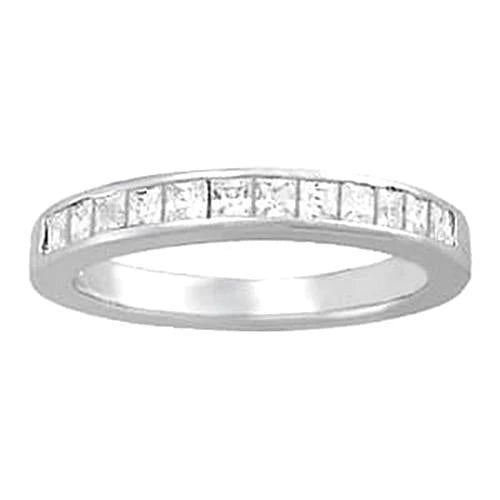 Bague De Fiançailles Réel Diamant 1.20 Carat Princesse Or Blanc 14K