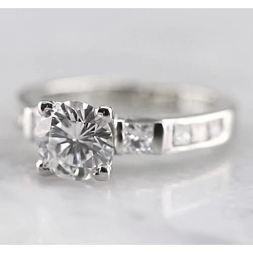 Bague De Fiançailles Réel Diamant 3 Pierres 1.50 Carat