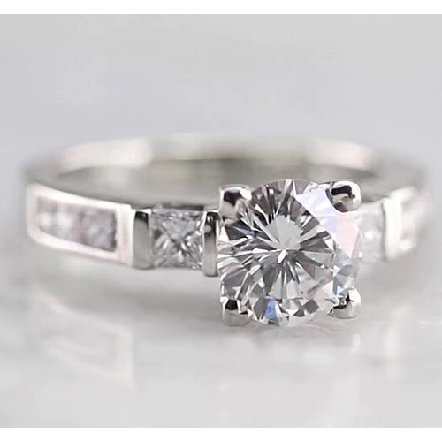 Bague De Fiançailles Réel Diamant 3 Pierres 1.50 Carat