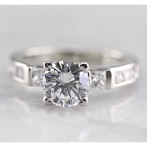 Bague De Fiançailles Réel Diamant 3 Pierres 1.50 Carat