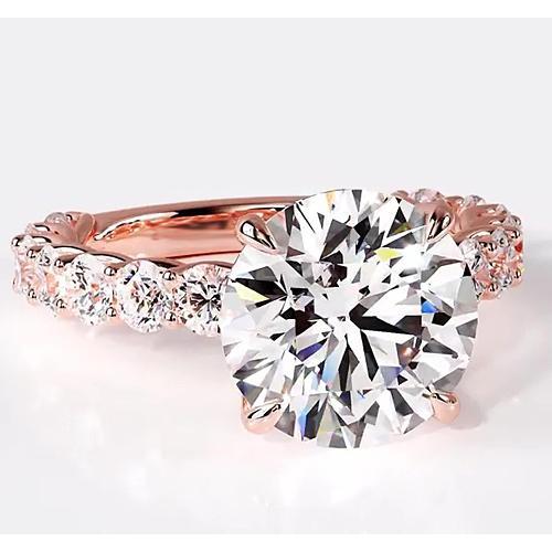 Bague De Fiançailles Réel Diamant 6.40 Carats Or Rose Femme Bijoux