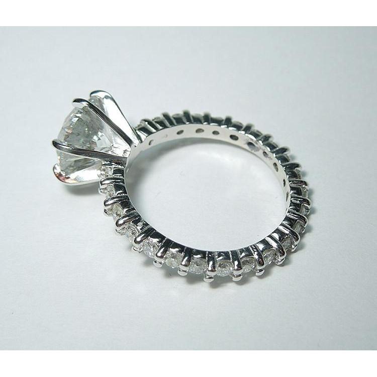 Bague De Fiançailles Réel Diamant Accentué 5.25 Carats Or Blanc 14K