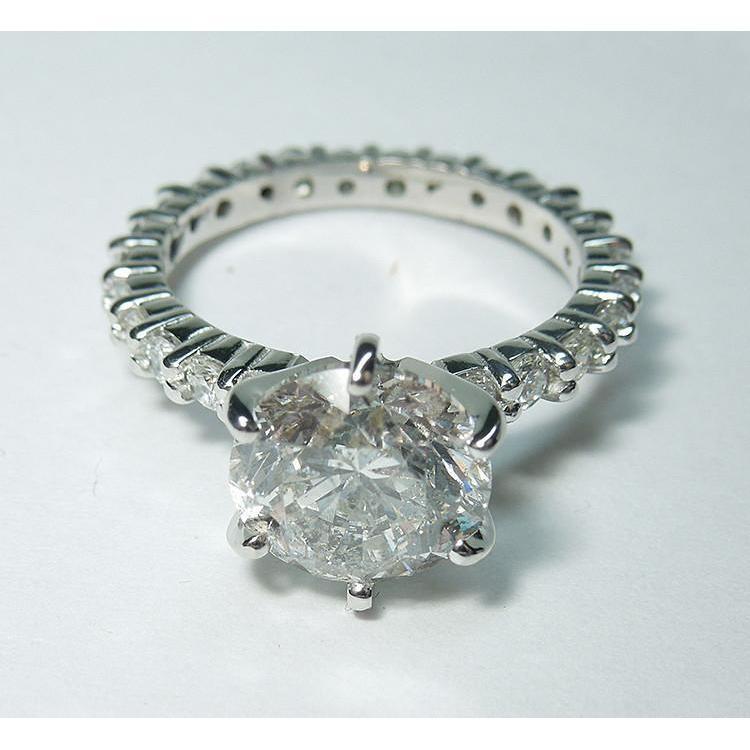 Bague De Fiançailles Réel Diamant Accentué 5.25 Carats Or Blanc 14K