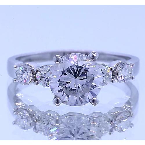 Bague De Fiançailles Réel Diamant Cinq Pierres Serti Griffes 2.25 Carats