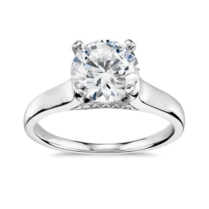 Bague De Fiançailles Réel Diamant Coupe Ronde Etincelante De 3.50 Ct En Or 14 Carats