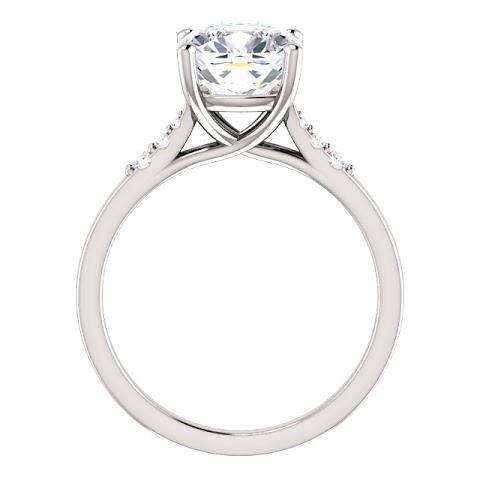 Bague De Fiançailles Réel Diamant Coussin Avec Accents 3.15 Carats Bijoux Neuf