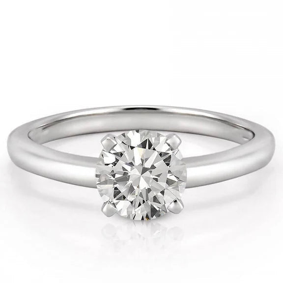 Bague De Fiançailles Réel Diamant Etincelant De 1.75 Carat En Or Blanc 14K